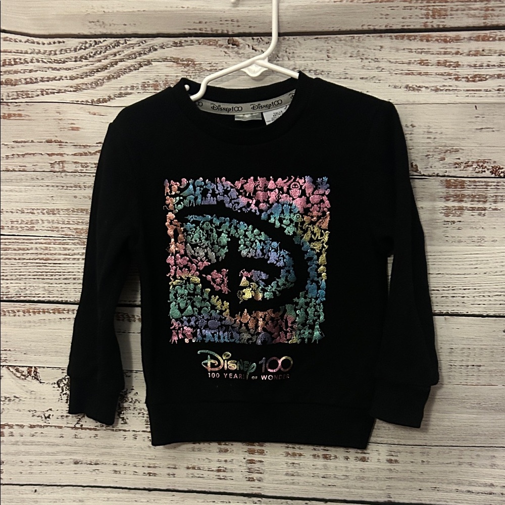 Kids Disney 100 years of wonder Black Sweatshirt size 4t